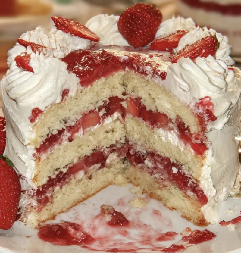 Strawberry Shortcake Layered Slice