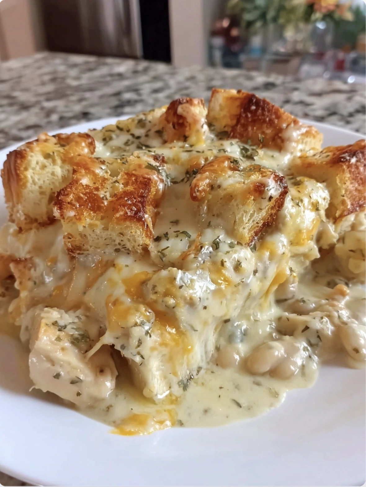 White Chicken Chili Cottage Cheese Winter Bake