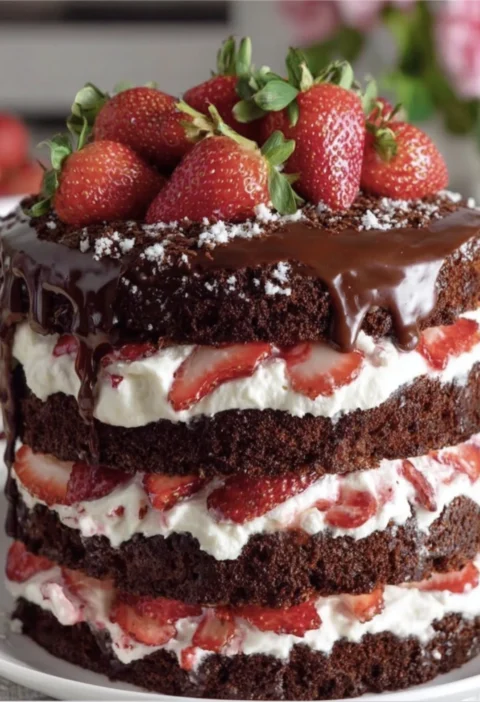 Chocolate Cake Strawberry Filling