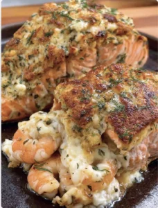 Crab & Shrimp Stuffed Salmon