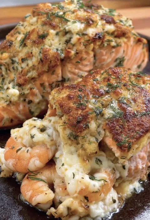 Crab Shrimp Stuffed Salmon