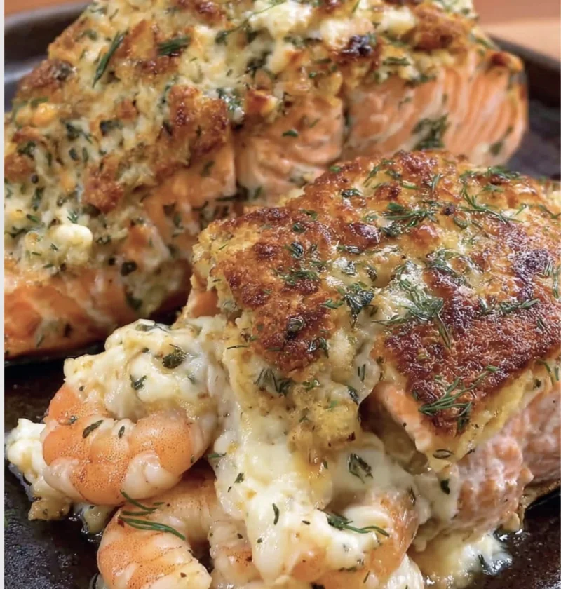 Crab Shrimp Stuffed Salmon