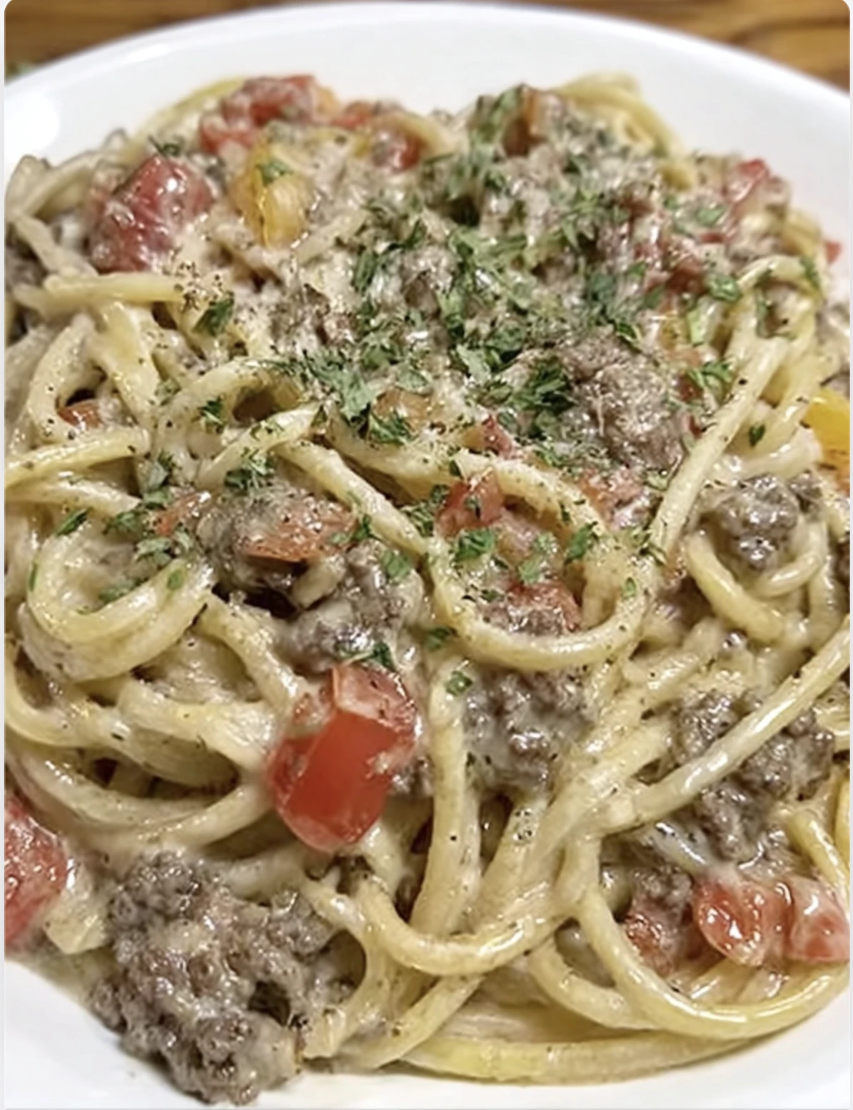 Creamy Beef Spaghetti