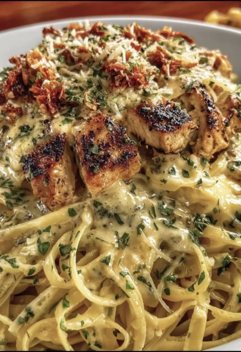 Creamy Cajun Chicken Linguine Garlic Mozzarella Sauce