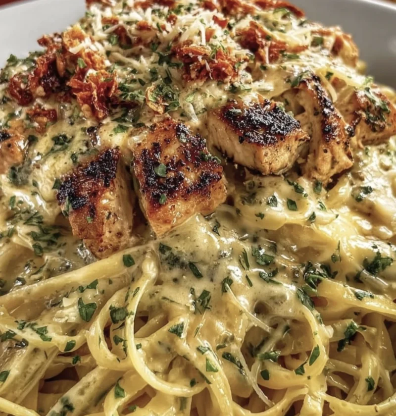 Creamy Cajun Chicken Linguine Garlic Mozzarella Sauce