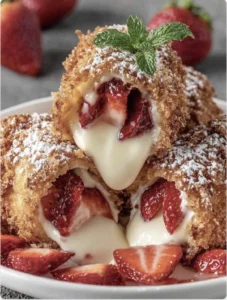 Deep Fried Strawberry Cheesecake Pies