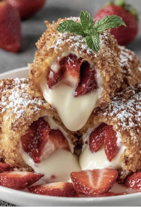 Deep Fried Strawberry Cheesecake Pies