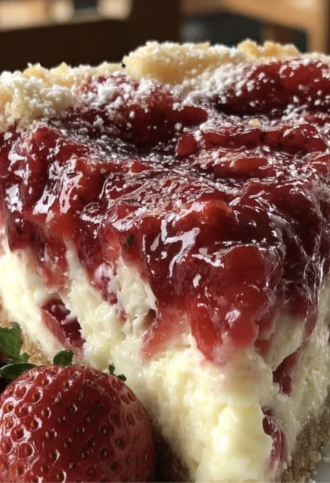 Donna Wood Strawberry Cheesecake Dump Cak