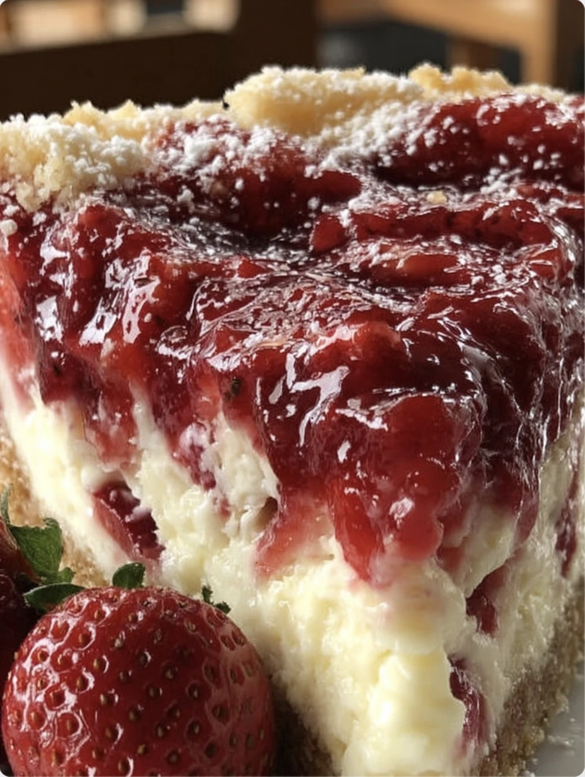 Donna Wood Strawberry Cheesecake Dump Cak