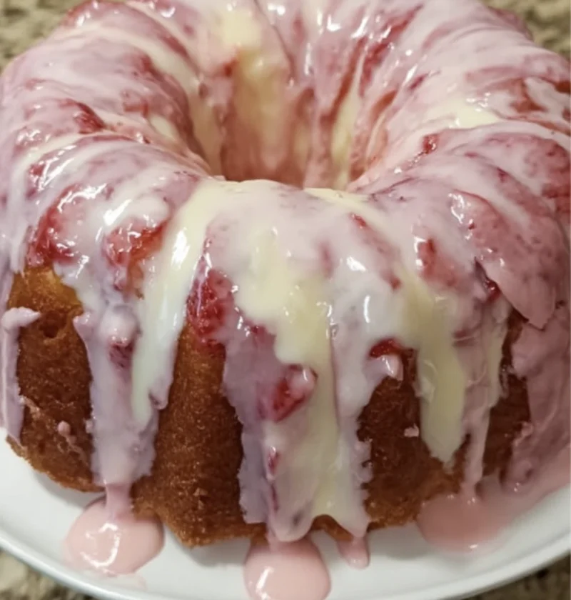 Homemade Strawberry Cream Cheese Pound Cake
