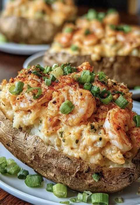 Loaded Cajun Seafood Stuffed Potatoes