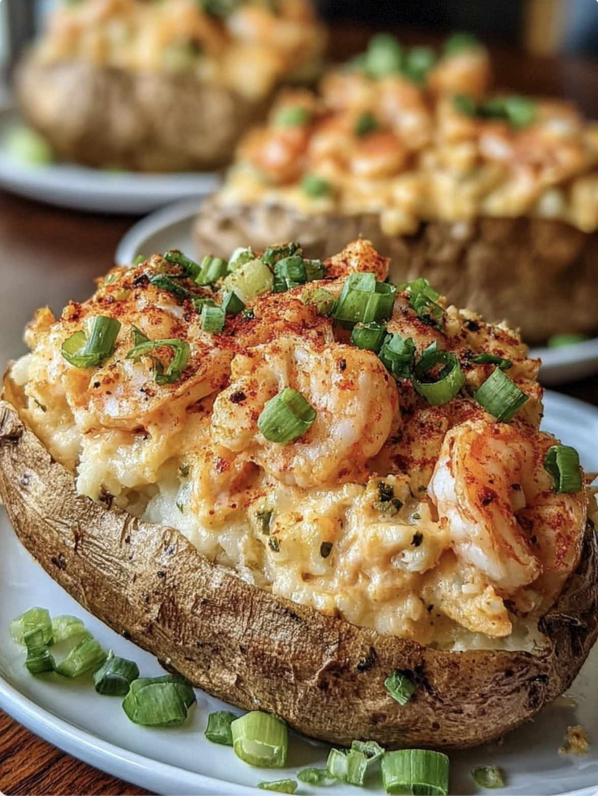 Loaded Cajun Seafood Stuffed Potatoes
