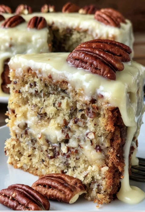 Luscious Banana Pecan Cake
