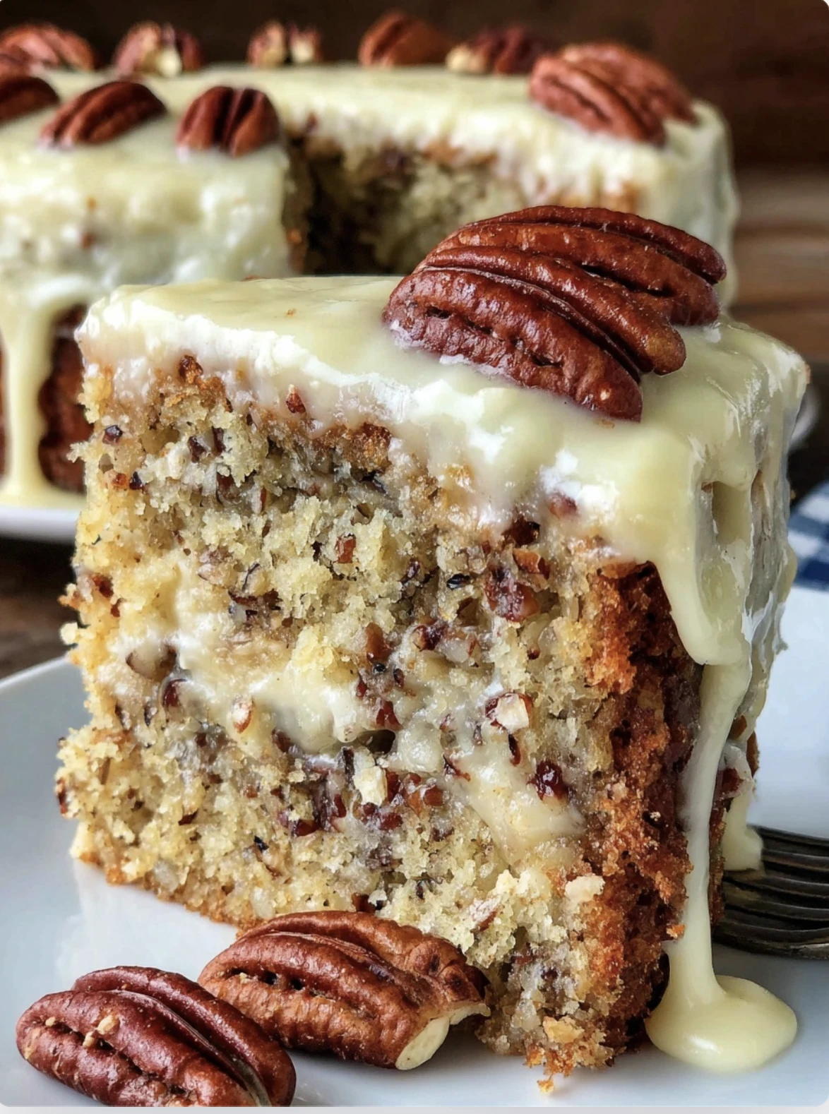 Luscious Banana Pecan Cake