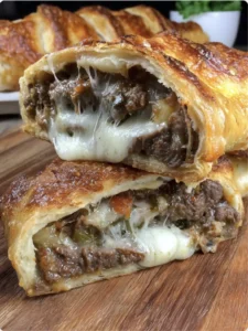 Mozzarella Cheese Steak Stromboli