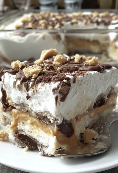Peanut Butter Cool Whip Pudding Lasagna