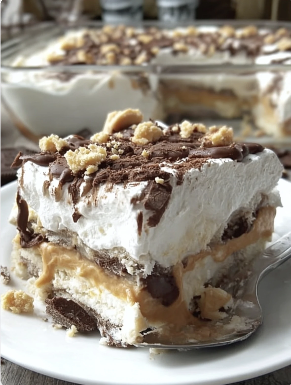 Peanut Butter Cool Whip Pudding Lasagna