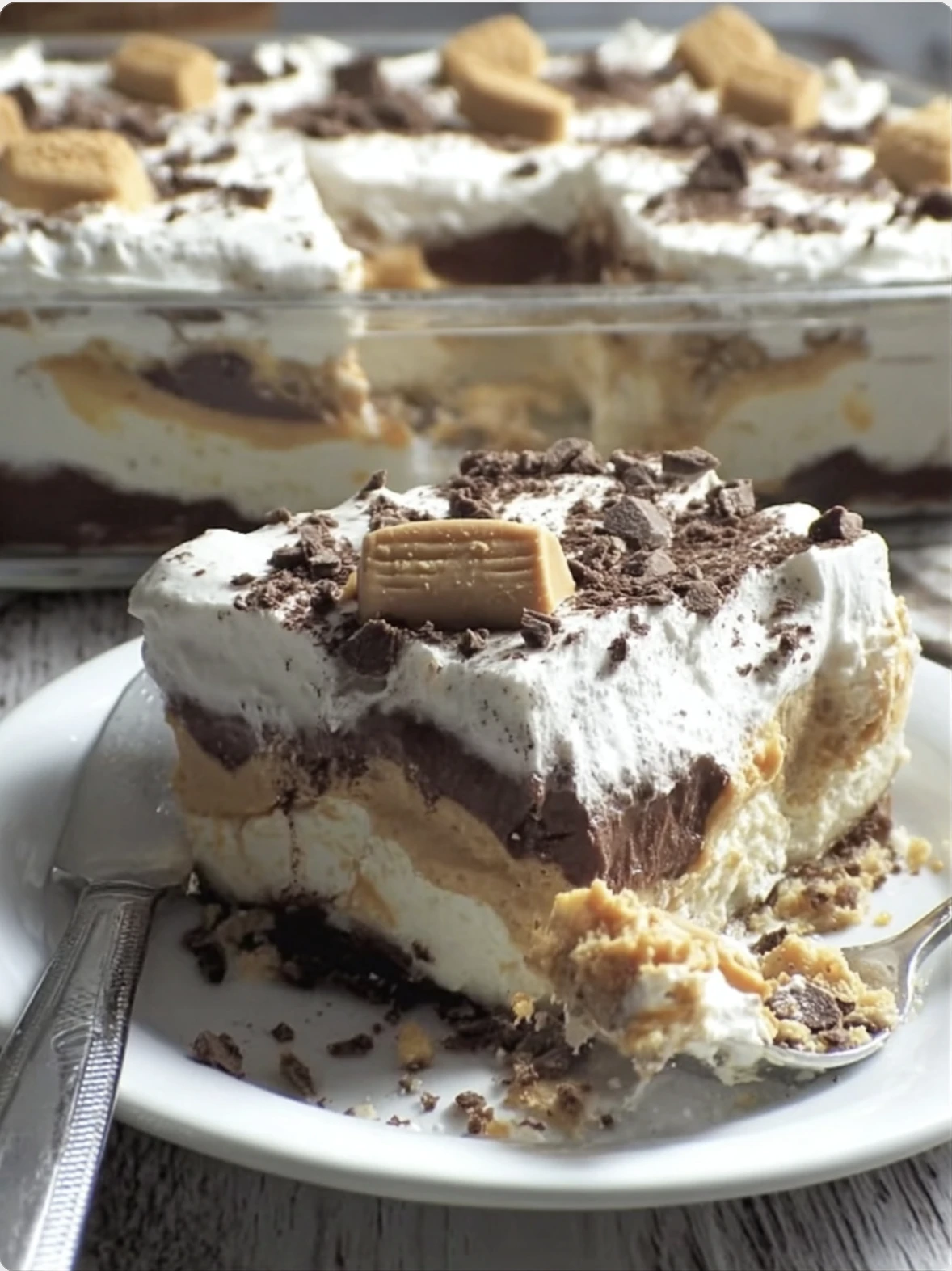 Peanut Butter Cool Whip Pudding Lasagna