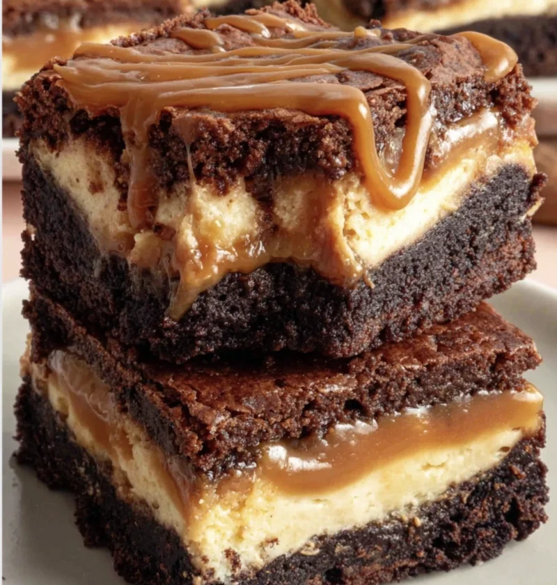Salted Caramel Brownie Cheesecake Bars