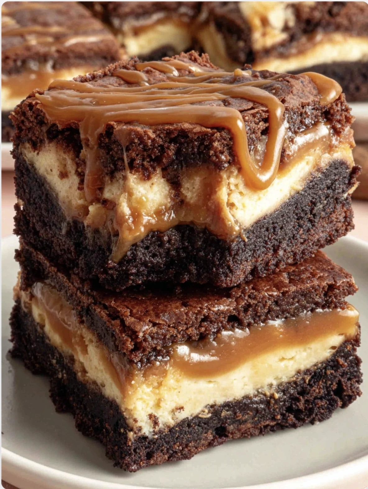 Salted Caramel Brownie Cheesecake Bars