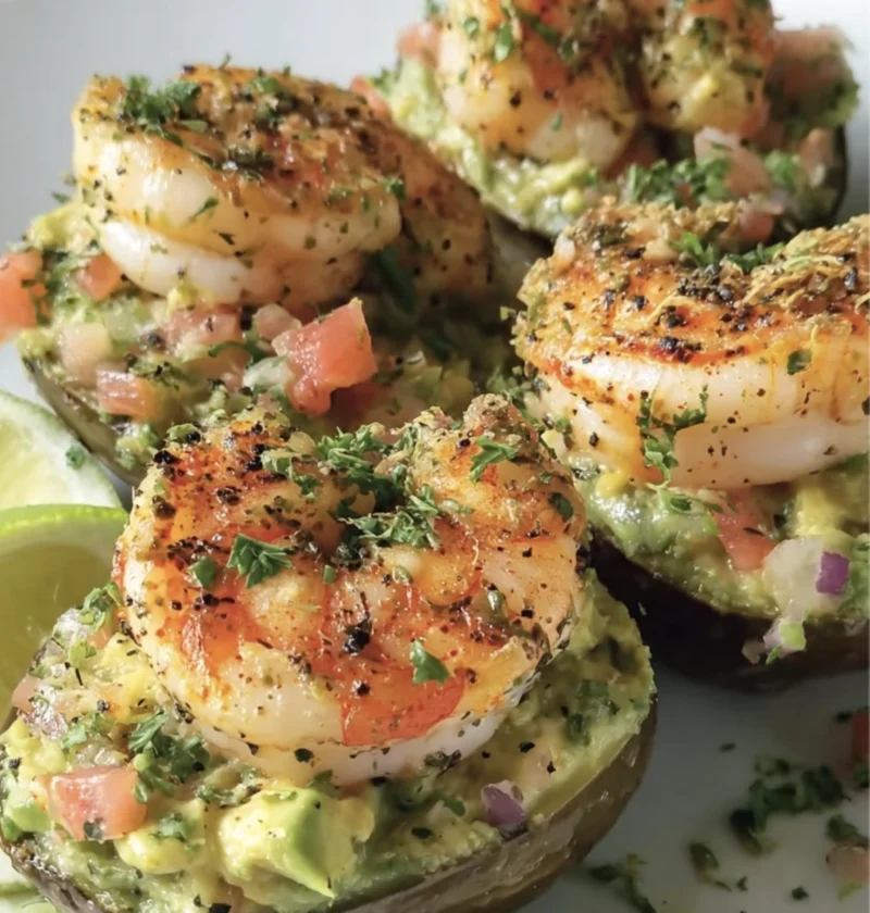 Seared Shrimp Stuffed Avocados