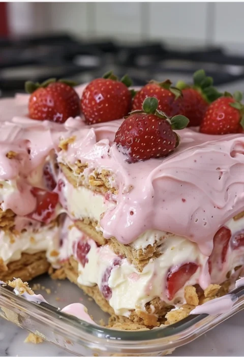 Strawberry Eclair Cake
