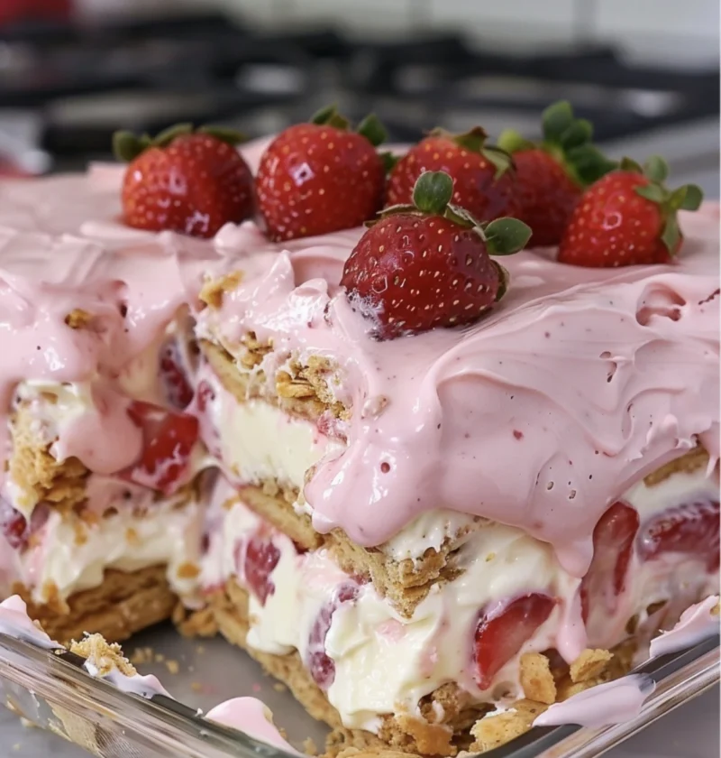 Strawberry Eclair Cake