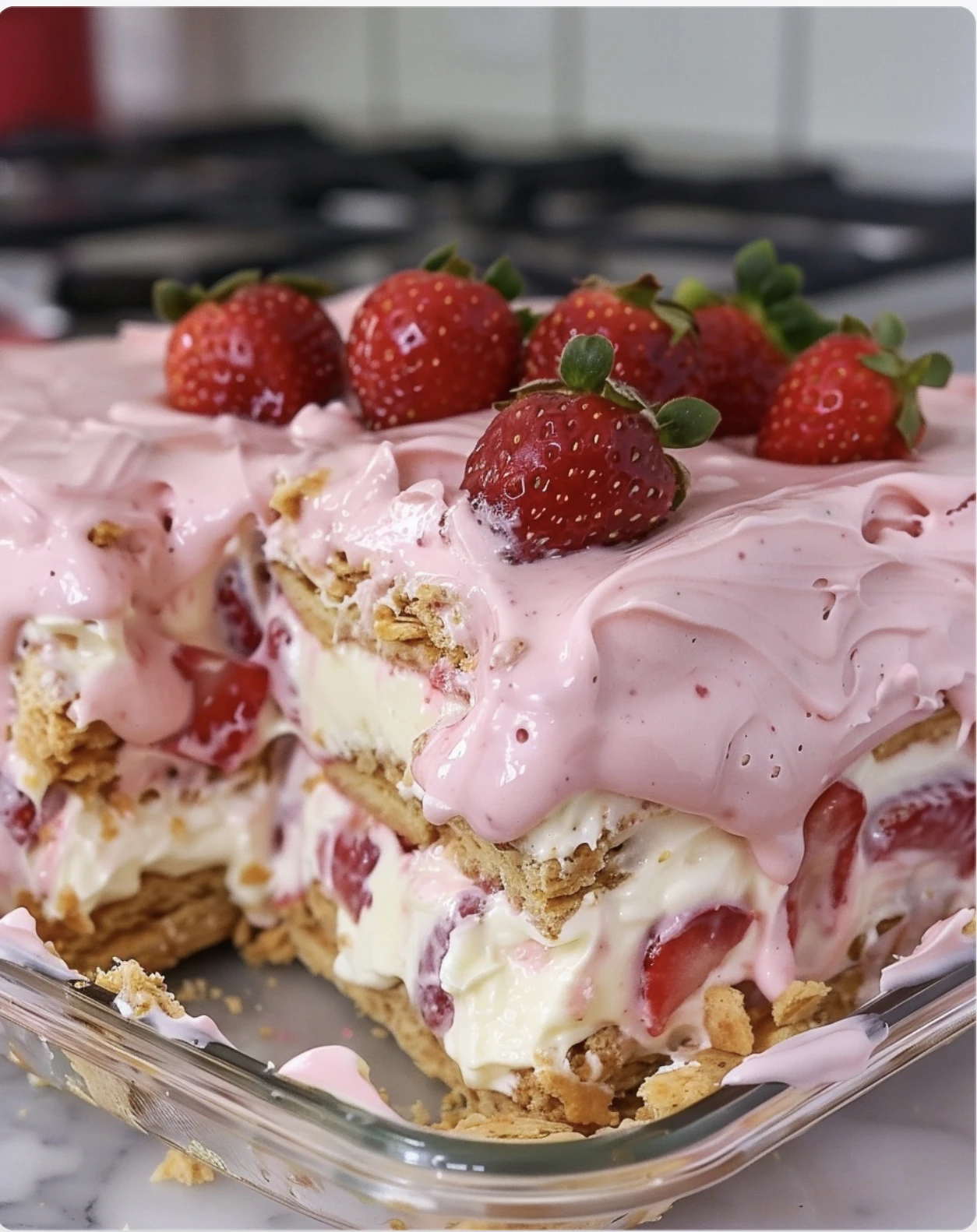 STRAWBERRY ECLAIR CAKE!