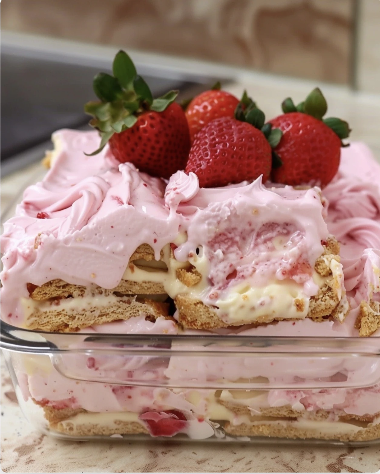 Strawberry Eclair Cake