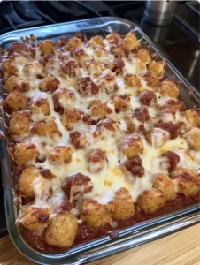 Tater Tot Pizza Casserole