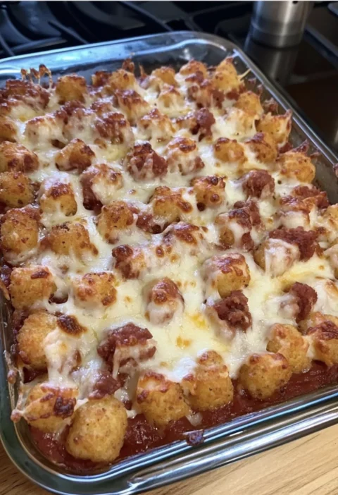 Tater Tot Pizza Casserole