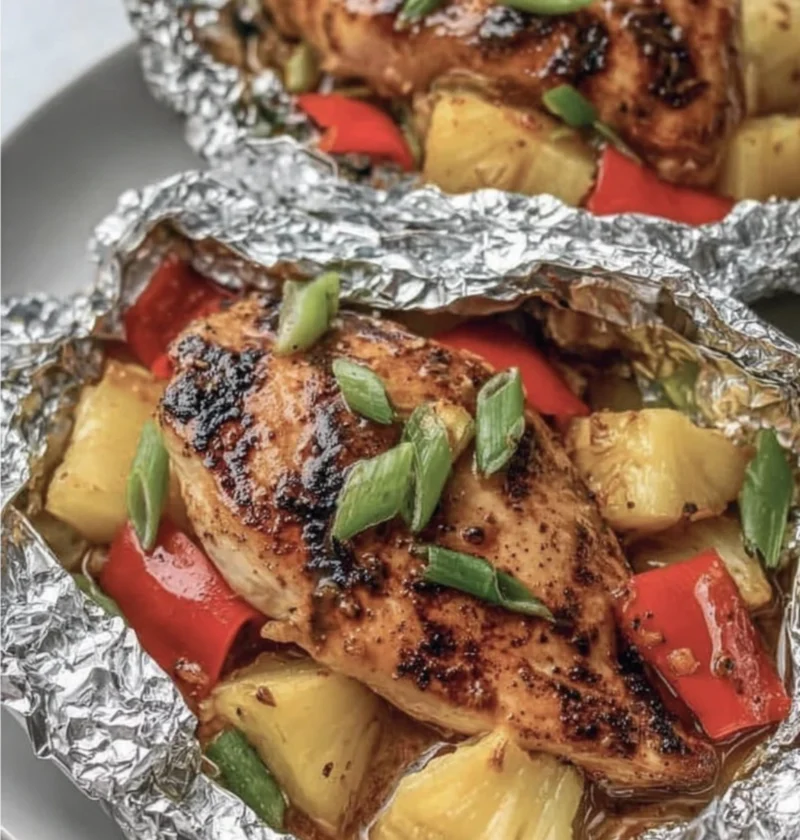 Teriyaki Chicken Pineapple Foil Packets
