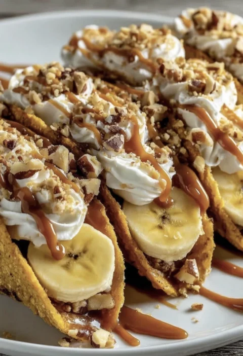 These Caramel Banana Nuts Tacos