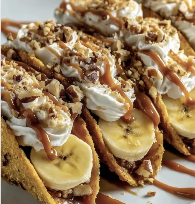 These Caramel Banana Nuts Tacos