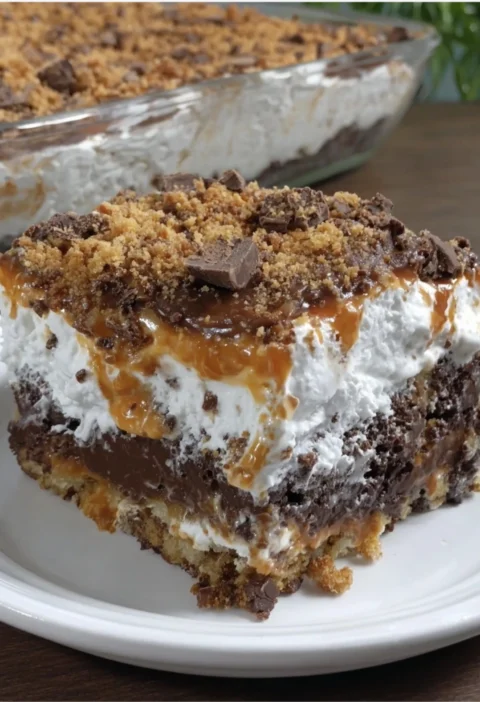 Butterfinger Poke Cake