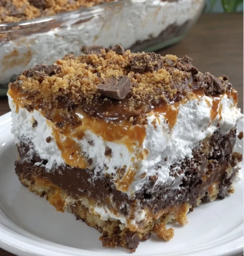 Butterfinger Poke Cake