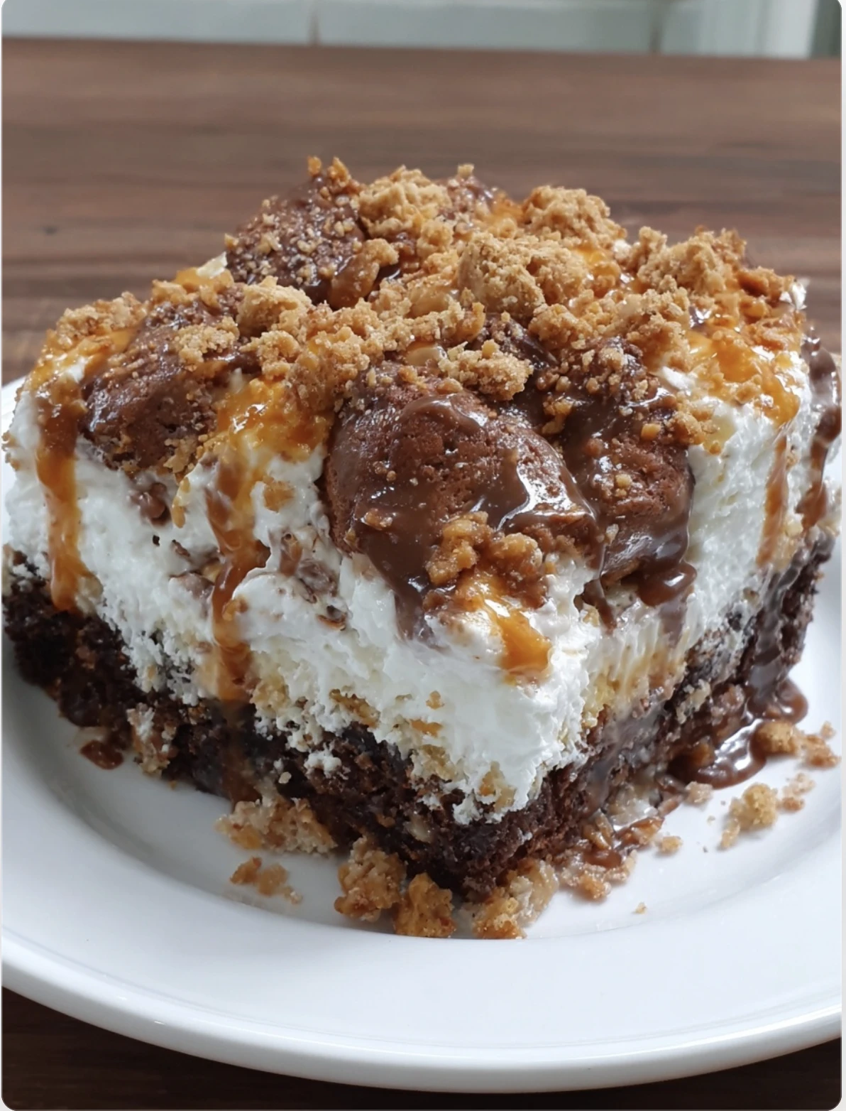 Butterfinger Poke Cake