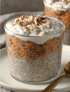 Carrot Cake Chia Pudding with Cottage Cheese