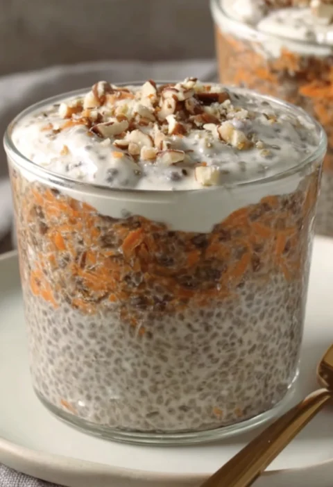 Carrot Cake Chia Pudding Cottage Cheese