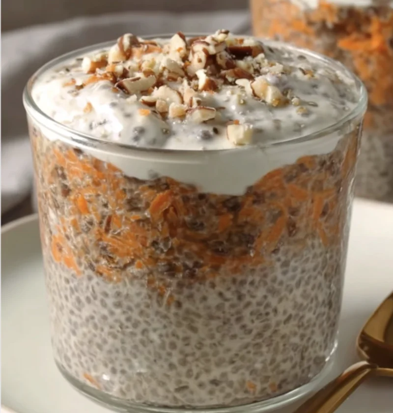 Carrot Cake Chia Pudding Cottage Cheese