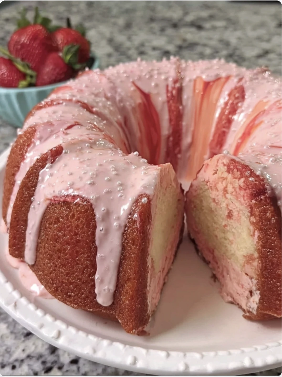 Strawberry Milkshake Pound Cake