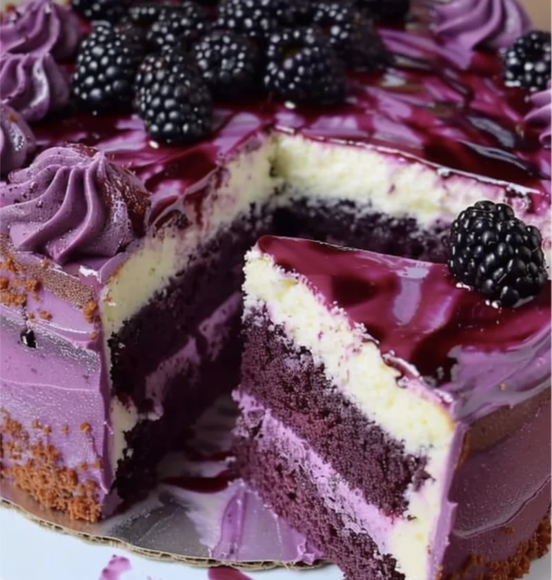 Dreamiest Blackberry Velvet Cake