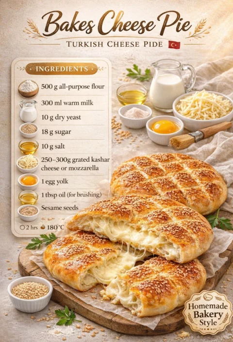 Baked Cheese Pie Turkish Pide