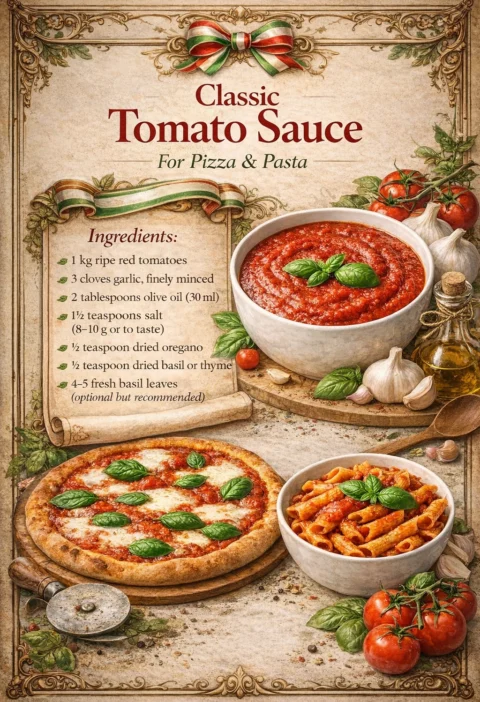 Classic Tomato Sauce Pizza Pasta