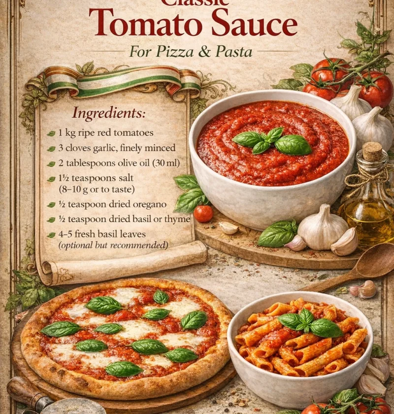 Classic Tomato Sauce Pizza Pasta