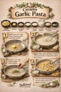 Cream Garlic Pasta