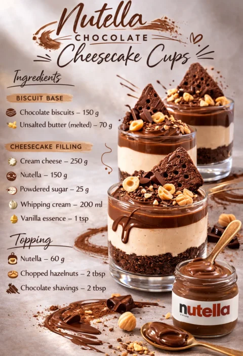 Nutella Chocolate Cheesecake Cups