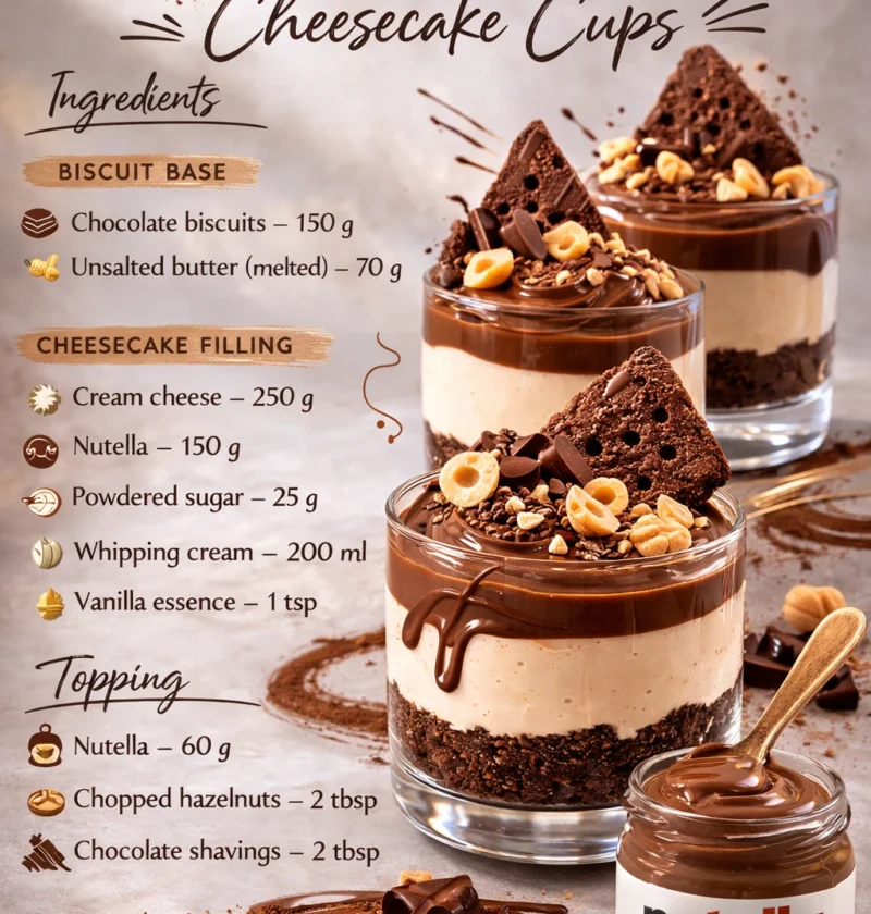 Nutella Chocolate Cheesecake Cups