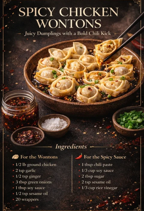 Spicy Chicken Wontons