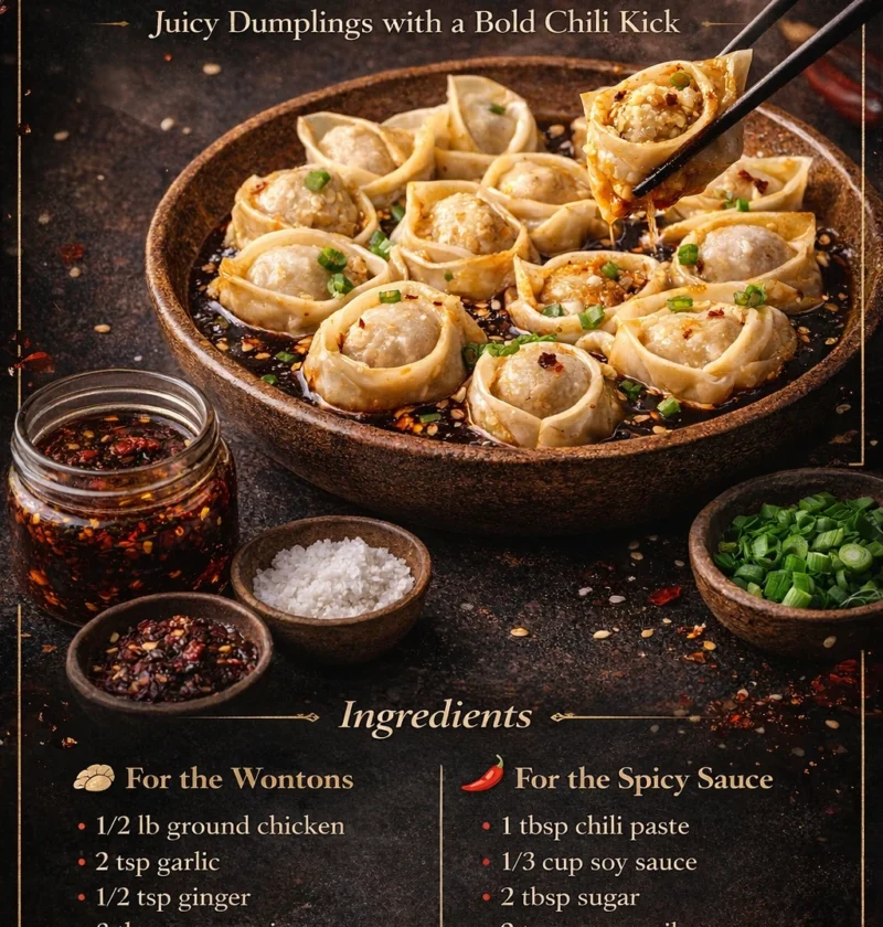 Spicy Chicken Wontons
